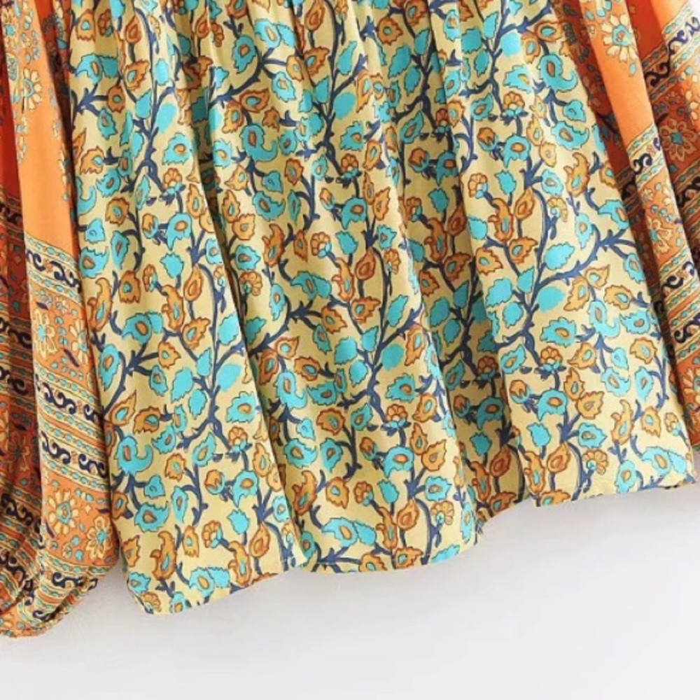 Floral Smock TOP Gold Delirium Blouse - Picture 5 of 6